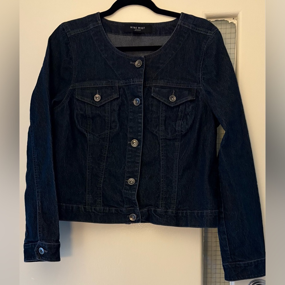 Nine West Modern Button Closure Missy Jean Jacket.